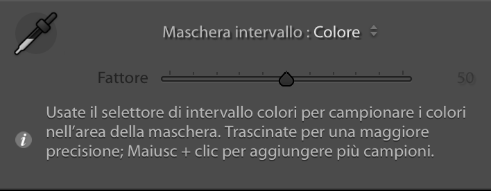 lightroom raw range mask e sottrazione in colore